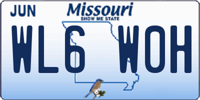 MO license plate WL6W0H