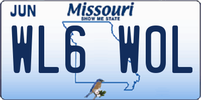 MO license plate WL6W0L