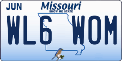 MO license plate WL6W0M