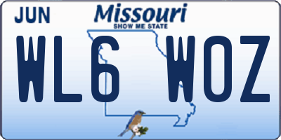 MO license plate WL6W0Z