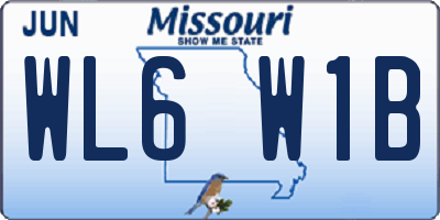 MO license plate WL6W1B