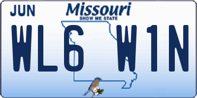 MO license plate WL6W1N