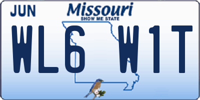 MO license plate WL6W1T