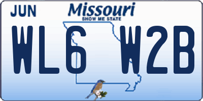 MO license plate WL6W2B