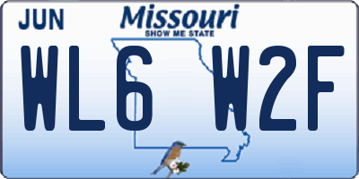 MO license plate WL6W2F