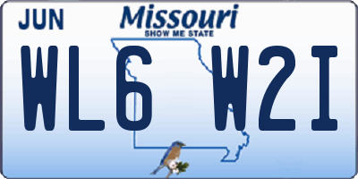 MO license plate WL6W2I