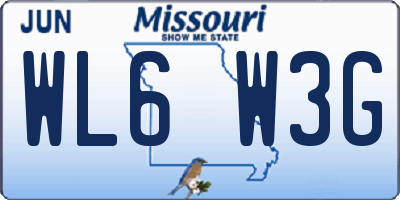 MO license plate WL6W3G