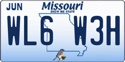 MO license plate WL6W3H