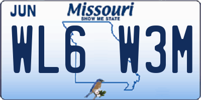 MO license plate WL6W3M