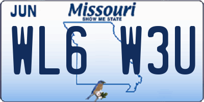 MO license plate WL6W3U
