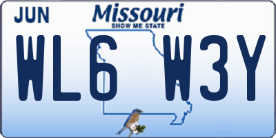 MO license plate WL6W3Y