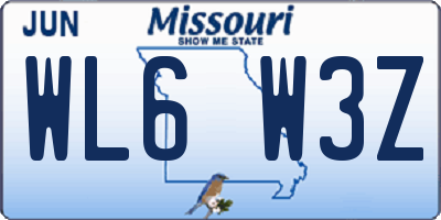 MO license plate WL6W3Z