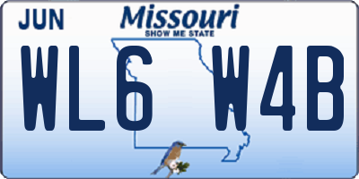 MO license plate WL6W4B