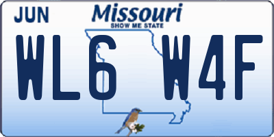 MO license plate WL6W4F