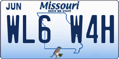 MO license plate WL6W4H