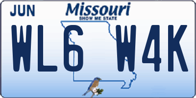 MO license plate WL6W4K