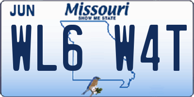 MO license plate WL6W4T