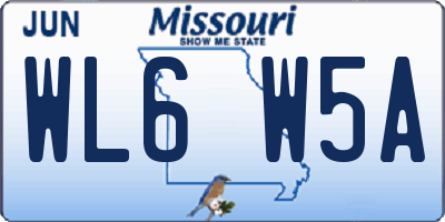 MO license plate WL6W5A