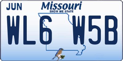 MO license plate WL6W5B