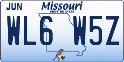 MO license plate WL6W5Z