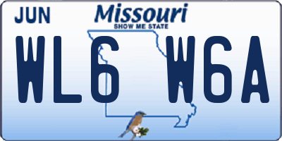 MO license plate WL6W6A