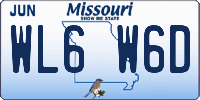 MO license plate WL6W6D