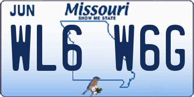 MO license plate WL6W6G