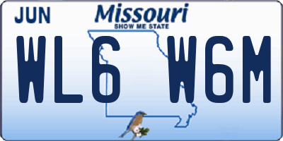 MO license plate WL6W6M