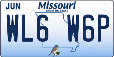 MO license plate WL6W6P