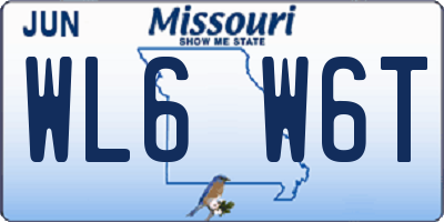 MO license plate WL6W6T