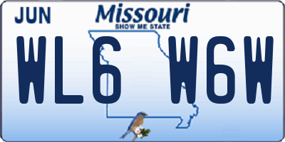 MO license plate WL6W6W