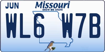 MO license plate WL6W7B