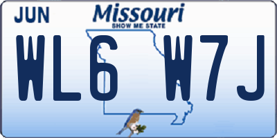 MO license plate WL6W7J