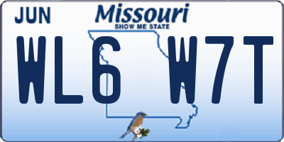 MO license plate WL6W7T