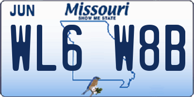 MO license plate WL6W8B