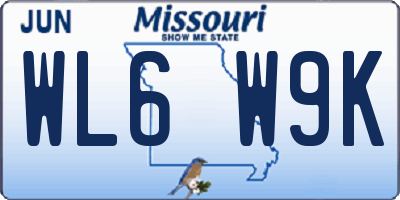 MO license plate WL6W9K