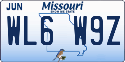 MO license plate WL6W9Z