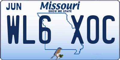 MO license plate WL6X0C