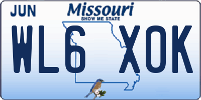 MO license plate WL6X0K