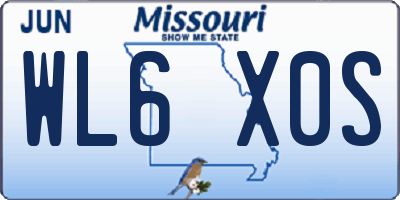 MO license plate WL6X0S
