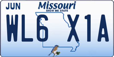 MO license plate WL6X1A