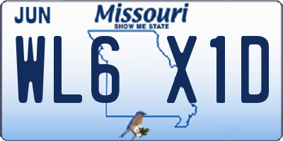 MO license plate WL6X1D