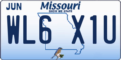 MO license plate WL6X1U