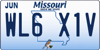 MO license plate WL6X1V