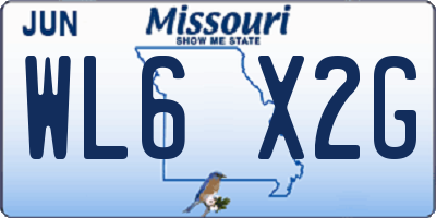 MO license plate WL6X2G