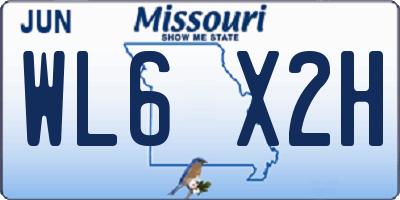 MO license plate WL6X2H