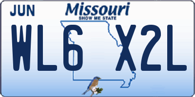 MO license plate WL6X2L