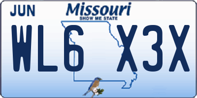 MO license plate WL6X3X