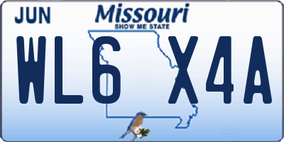 MO license plate WL6X4A