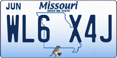 MO license plate WL6X4J